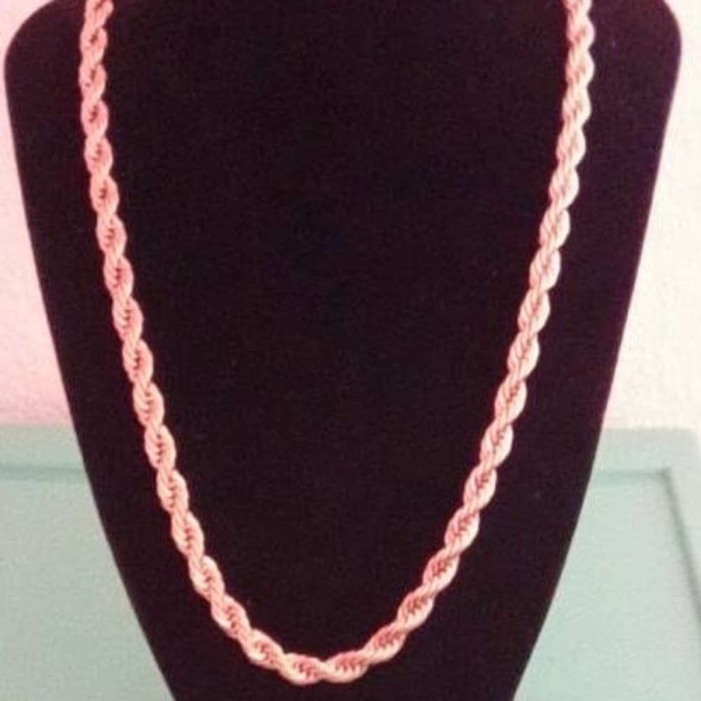 Elegant Gold Dipped 18k Rope Twisted Necklace - image 2